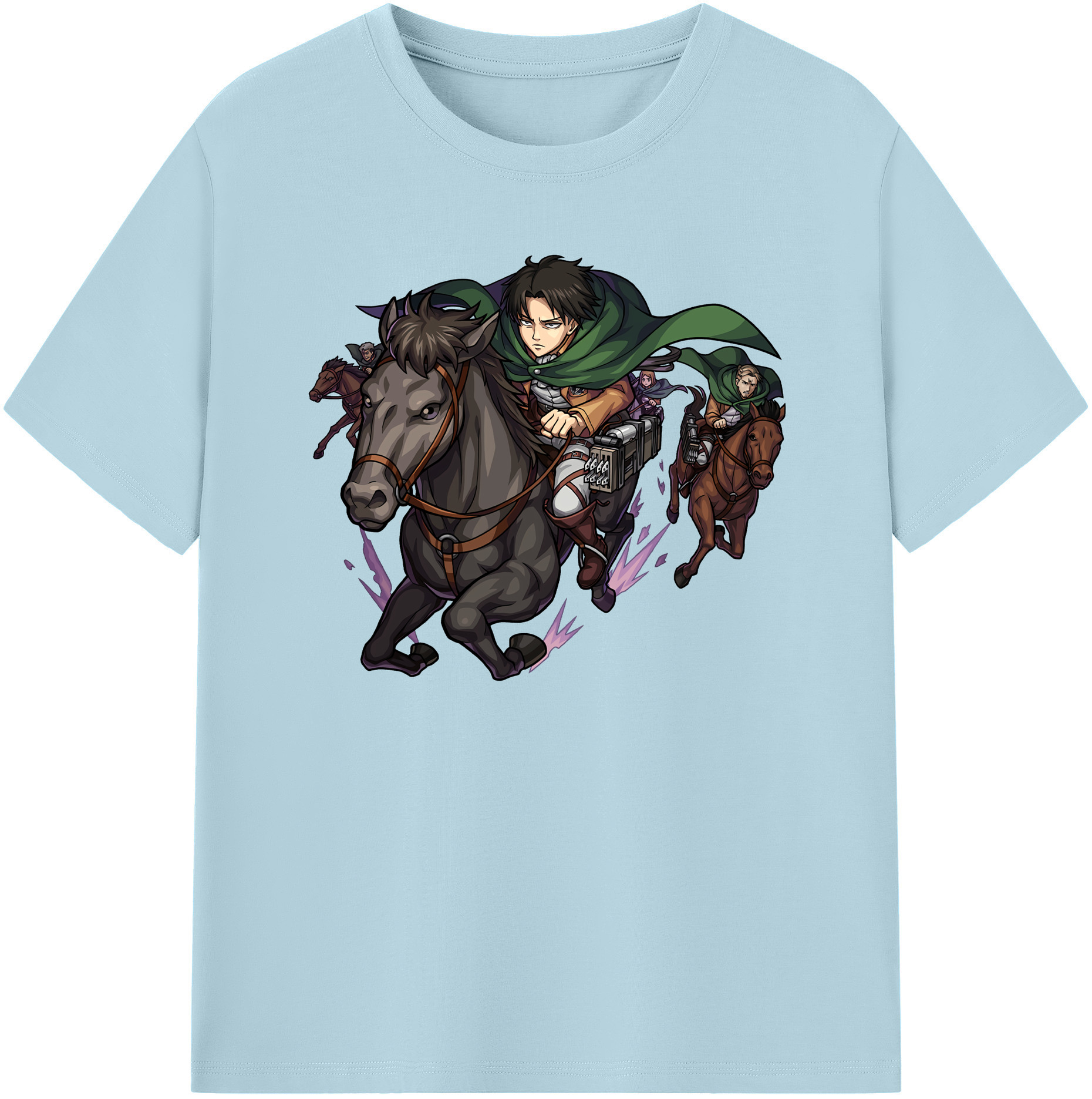 （画像用） 進撃の巨人 リヴァイ·アッカーマン Attack on Titan Levi Ackerman 綿100％半袖Tシャツ（フロントプリント）